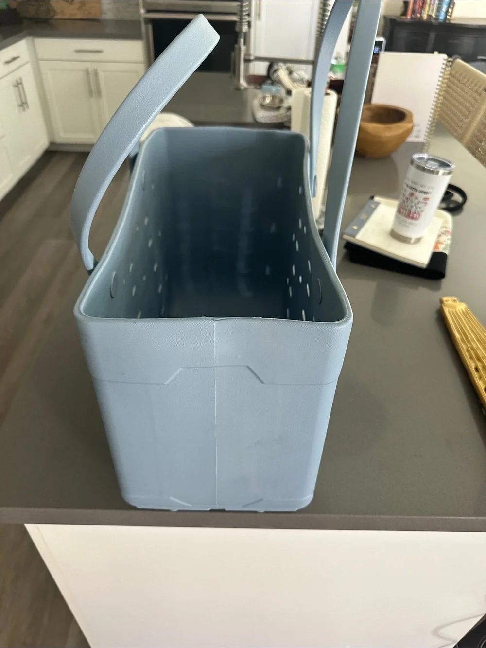 Light Blue Waterproof Tote Basket with Handles - Brand Unspecified NWOT